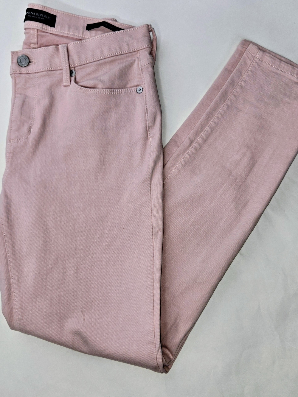 NWOT Banana Republic Premium Denim Cute Pink Chic Skinny Stretch Jeans Size 25